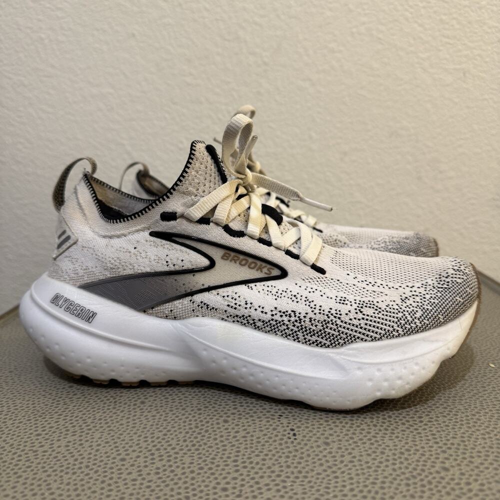 Brooks Glycerin 21 Stealth Fit Womens Size 6.5 White Grey Running Runner Medium